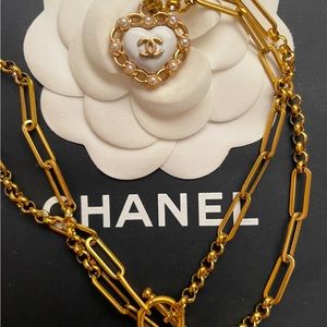 Authentic CHANEL Reworked Button Necklace 18k GP
